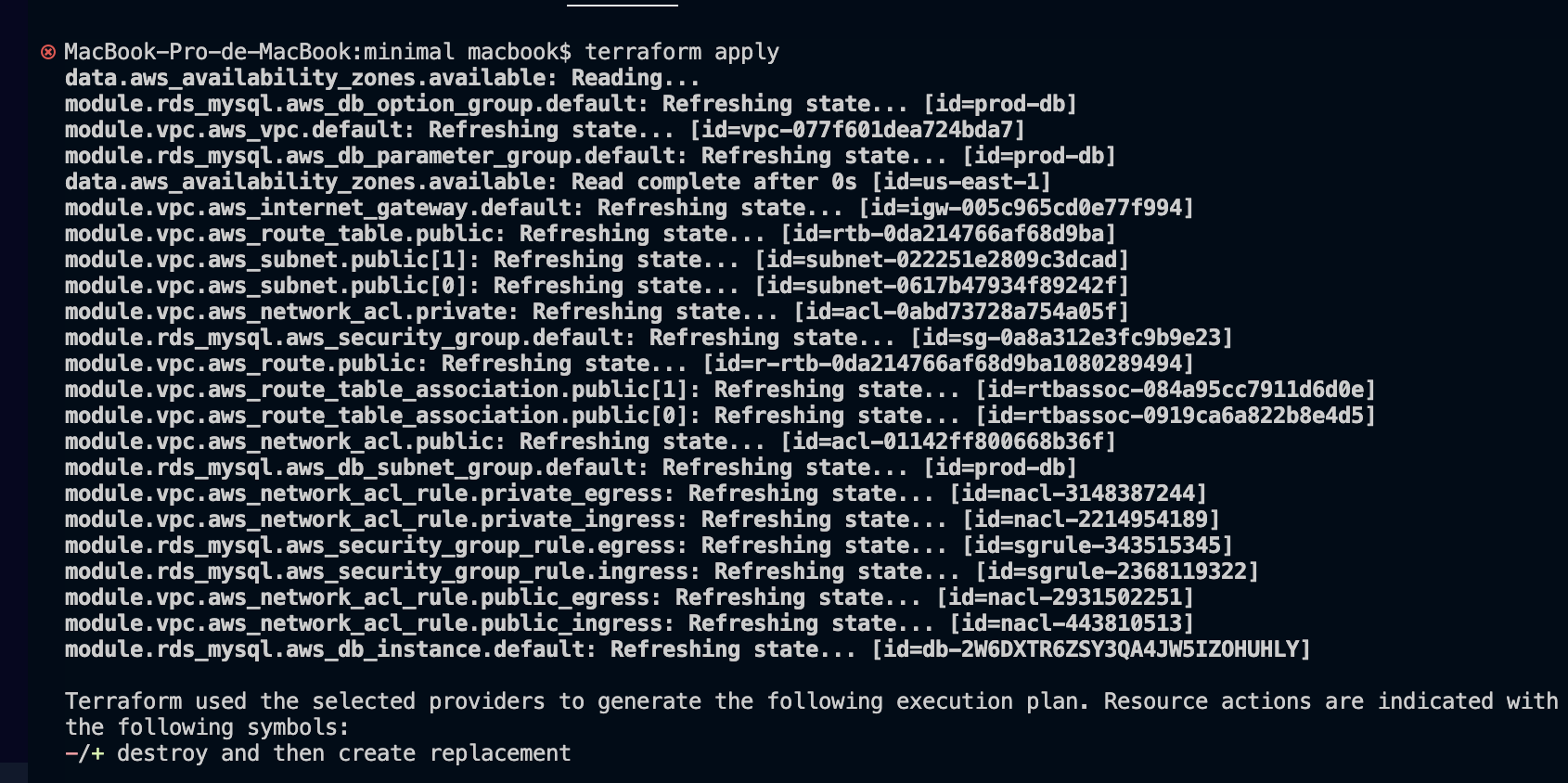 AWS RDS Result