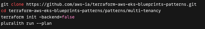 Commandes terminal : git clone, terraform init -backend=false, pluralith run --plan