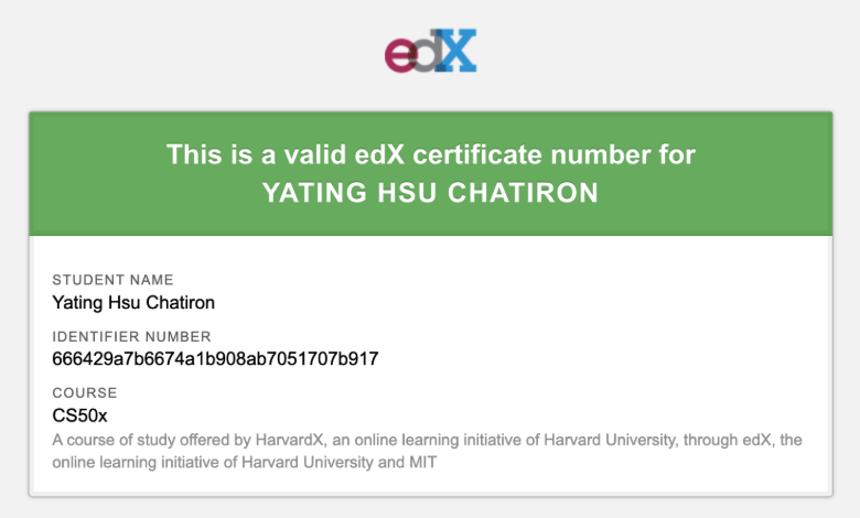 CS50 Certificate
